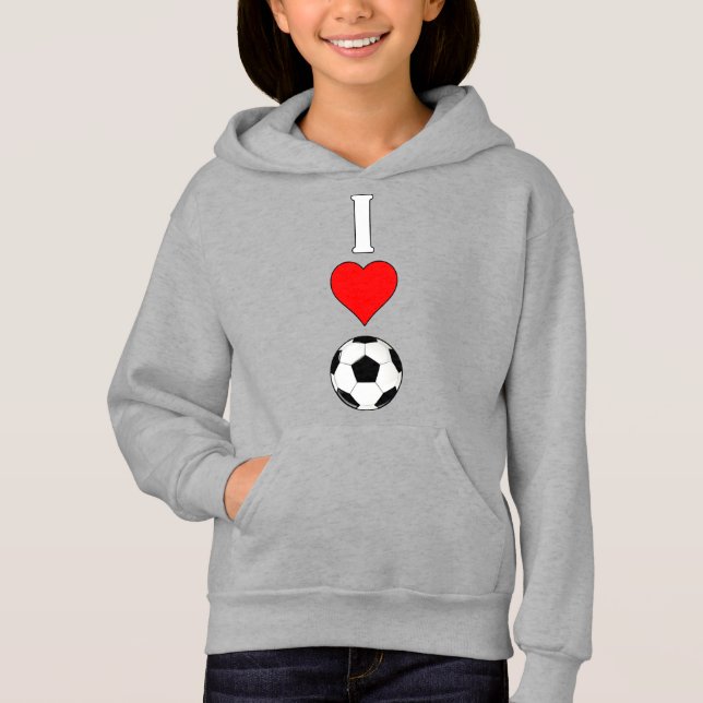 Camiseta Esportes de I Love/Heart Soccer - Vertical Bonita (Frente)