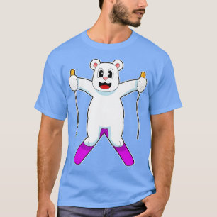 Camiseta Esportes de inverno com urso polar Skier Ski