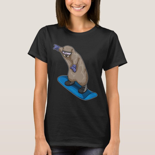 Camiseta Esportes de inverno Otter Snowboard (Frente)