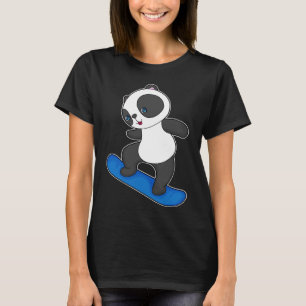 Camiseta Esportes de inverno Panda Snowboard