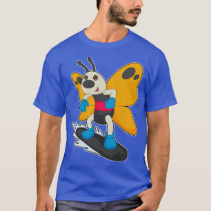 Camiseta Esportes de inverno para a Borboleta Snowboard