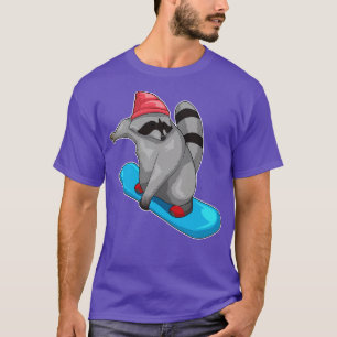 Camiseta Esportes de inverno Racoon Snowboard