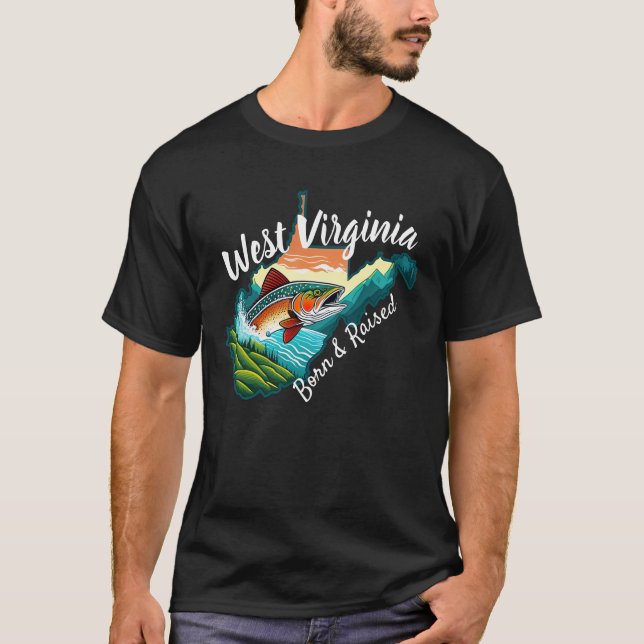 Camiseta Esportes de Pesca do Reel do Estado da Virgínia Oc (Frente)