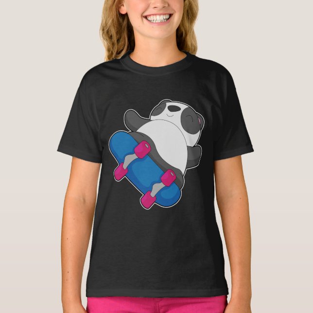 Camiseta Esportes de Skate de Panda Skater (Frente)