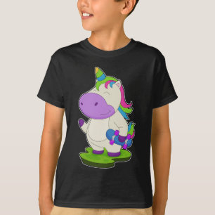 Camiseta Esportes de Skater Unicorn