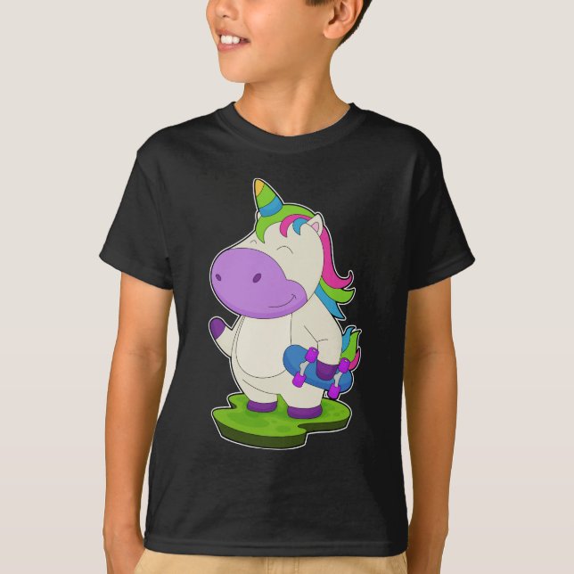 Camiseta Esportes de Skater Unicorn (Frente)