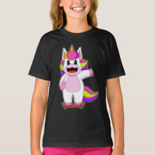 Camiseta Esportes de Skater Unicorn