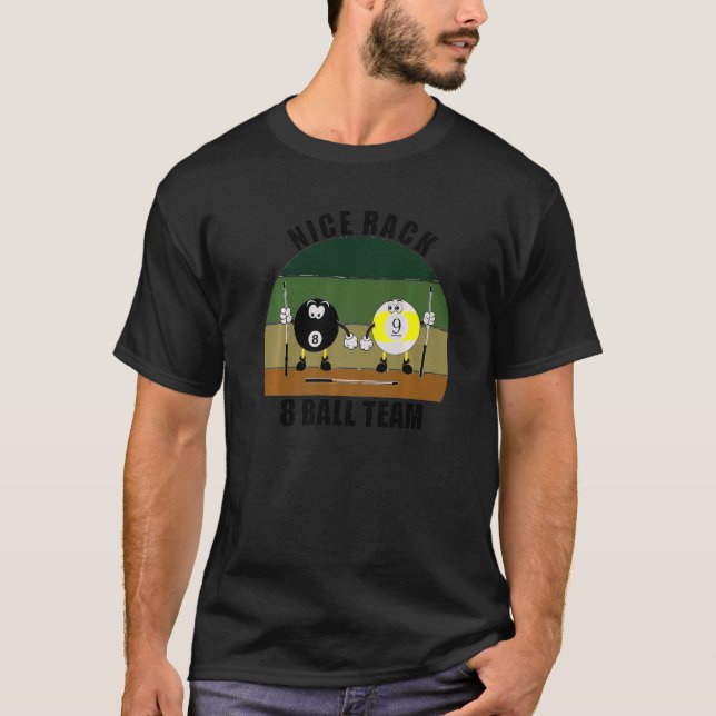 Camiseta Esportes de Taco Bilhar Equipe Bom Rack 8 Bolas Pr (Frente)