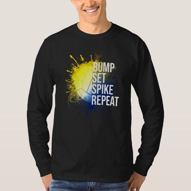 Camiseta Esportes De Voleibol Repetitivos De Bump Set (Frente)
