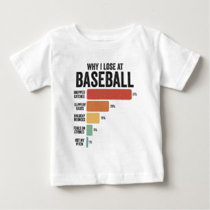 Camiseta Esportes Engraçados De Baseball Por Que Eu Perder