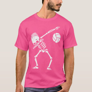 Camiseta Esportes Engraçados De Voleibol De Skeleton Hallow