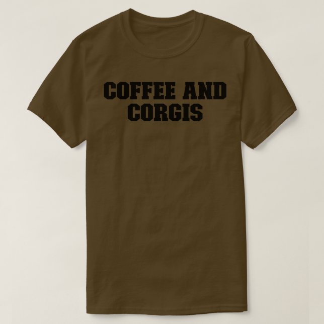 Camiseta Esportes Engraçados Dizendo Café E Corgis1257 (Frente do Design)