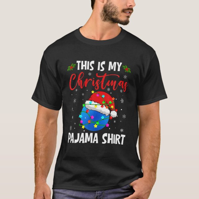 Camiseta Esportes Engraçados Este É Meu Natal Pajama Lacros (Frente)