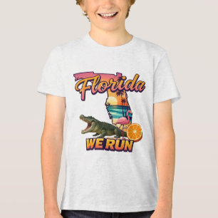 Camiseta Esportes Florida We Run Sunset Alligator Flamingo