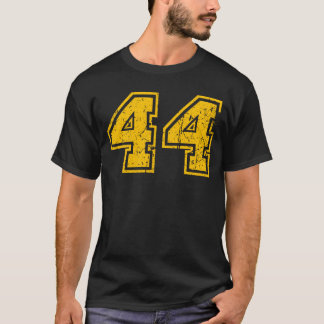 Camiseta Esportes Jersey Uniform Vintage Yellow Número 44