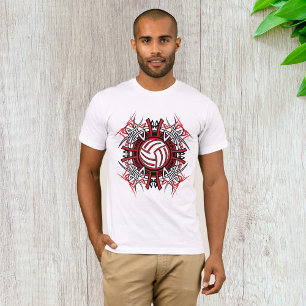 Camiseta Esportes Vermelhos e Negros de Voleibol Tribal