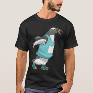 Camiseta esportiva de corrida de pinguim menina