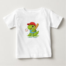 Camiseta Esportiva de Dinossauro de Beisebol Fofo