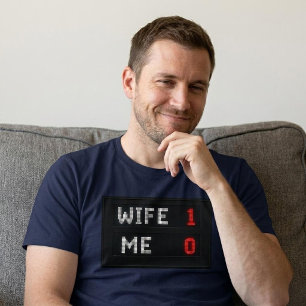 Camiseta Esposa - 1 Eu - 0 Marido