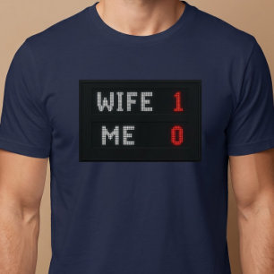 Camiseta Esposa - 1 Eu - 0 Marido
