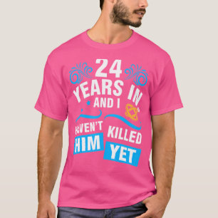 Camiseta Esposa 24 anos em Casado de casamento e eu não ten
