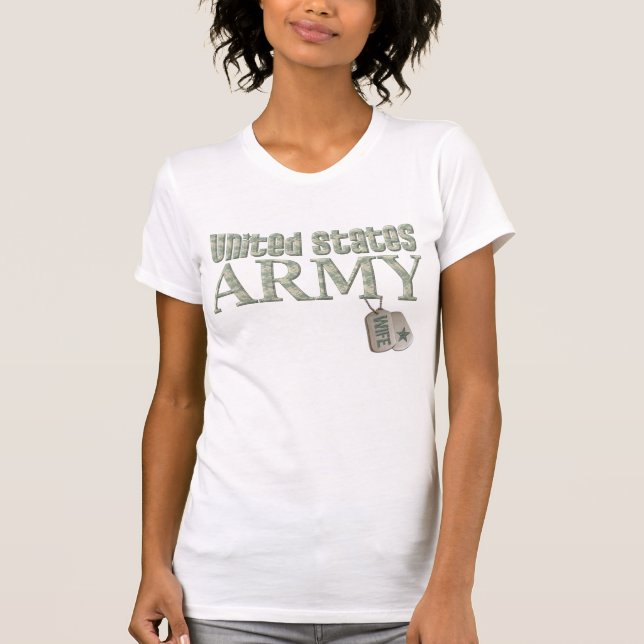 Camiseta Esposa Camo do exército (Frente)