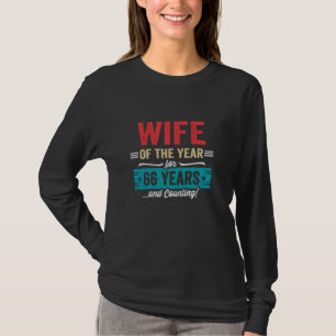 Camiseta Esposa Casada 66 Anos - Casais 66º Casamento Anniv
