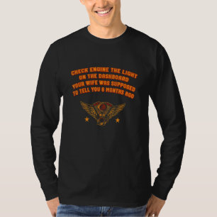 Camiseta Esposa Check Engine Suposto Dizer a Você 6 Meses A