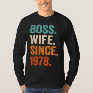 Camiseta Esposa Chefe Desde 1978 45º aniversário de casamen