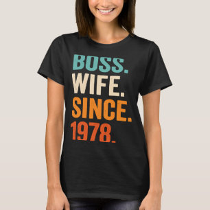 Camiseta Esposa Chefe desde 1978 45º aniversário de casamen