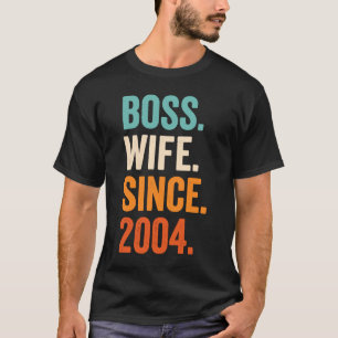 Camiseta Esposa Chefe desde 2004 19 anos de casamento