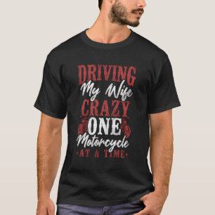 Camiseta Esposa Clássica De Motociclista Conduzindo Meu Mar