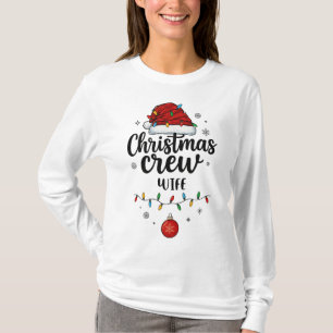 Camiseta Esposa da Equipe de Natal Chapéu de Papai Noel Cor
