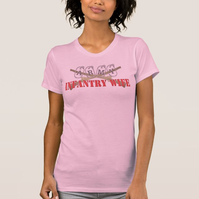 Camiseta Esposa da infantaria do exército (Frente)