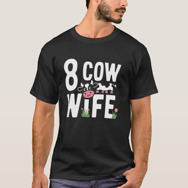 Camiseta Esposa de 8 Vacas Mormon LDS Engraçada (Frente)