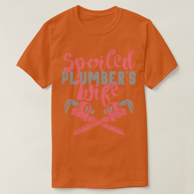 Camiseta Esposa de Canalizador Malhada (Frente do Design)
