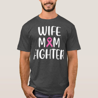 Camiseta Esposa de Cancer de Mama Mãe Combatendo Fita Rosa 