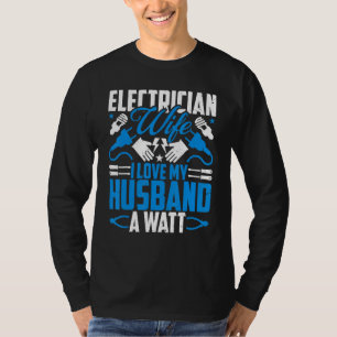 Camiseta Esposa de Eletricista Lineman Eu Amo Meu Marido um