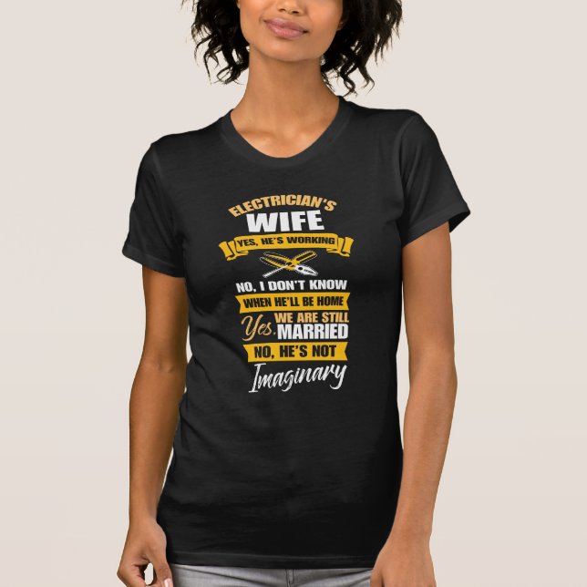 Camiseta Esposa De Elétrico Engraçado Casada Namorada imagi (Frente)