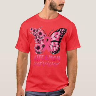 Camiseta Esposa de Fita de Fita de Borboleta Mãe Sobreviven