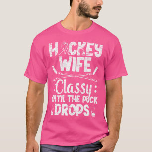 Camiseta Esposa De Hóquei Em Hóquei Em Gelo Engraçada