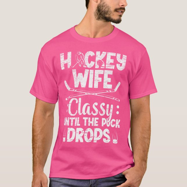 Camiseta Esposa De Hóquei Em Hóquei Em Gelo Engraçada (Frente)