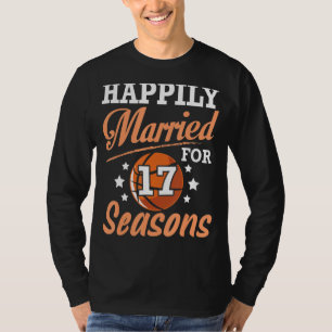 Camiseta Esposa De Marido Casada Felizmente 17 Anos Para Ba