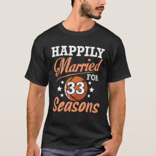 Camiseta Esposa De Marido Casada Felizmente 33 Anos Para Ba