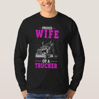 Camiseta Esposa de Motorista de Caminhão Orgulhosa Esposa d