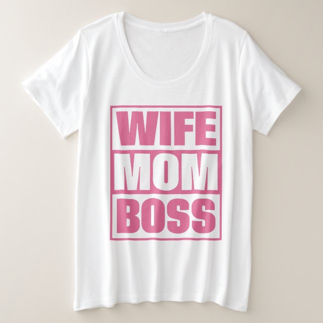 Camiseta Esposa de Nome Personalizado - Mãe - Chefe (Frente do Design)