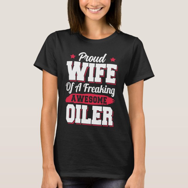 Camiseta Esposa de Oleiro Roughneck Driller da Plataforma d (Frente)
