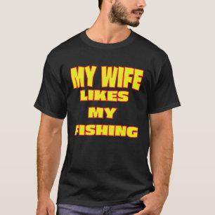 Camiseta Esposa de Pescador Aprovou o Marido Pescando