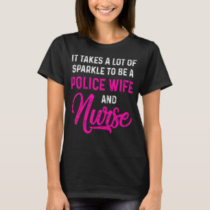 Camiseta Esposa de Polícia Enfermeira Rn Mãe 43