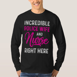 Camiseta Esposa de Polícia Enfermeira Rn Mãe 5